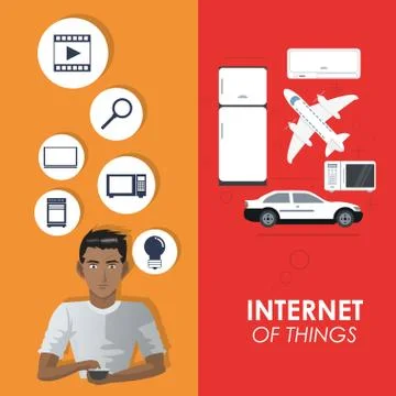 Internet of things concept connection elements poster イラスト素材
