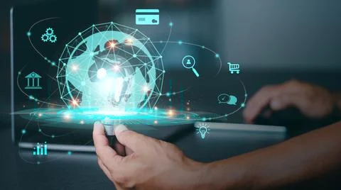 Internet of Things concept, digital marketing materials , website ads, emai.. Stock Photos