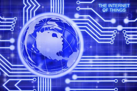 The internet of things concept with glass globe Illustrazione stock