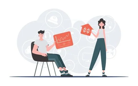 Internet of things concept. Internet of Things Team. Good for presentations a 스톡 일러스트