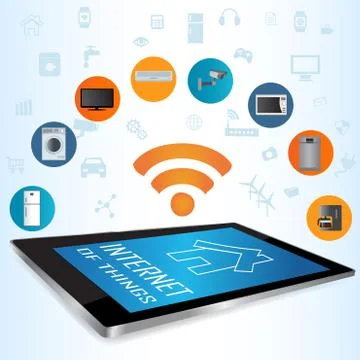 Internet of Things concept (IoT) and Tablet PC apps Stock Illustration