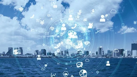 Internet of Things concept. Smart city. Stock Footage 104735273