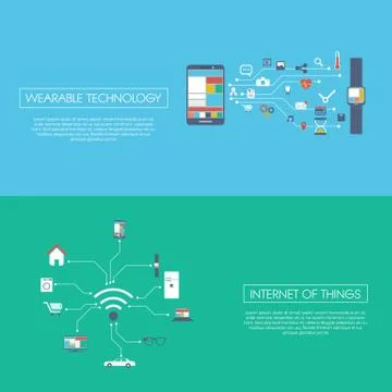Internet of things concept vector illustration with icons for smart devices in Stock Illustration