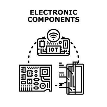 Internet of things electronic components connectivity and integration Stock Illustration