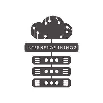 Internet of things emblem. Artificial Intelligence. Vector flat illustration. 스톡 일러스트