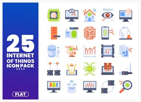 Internet of Things flat icons. digital innovation and connectivity. tech co.. Stock Illustration