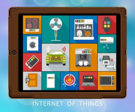 Internet of things flat icons set Stock Illustration