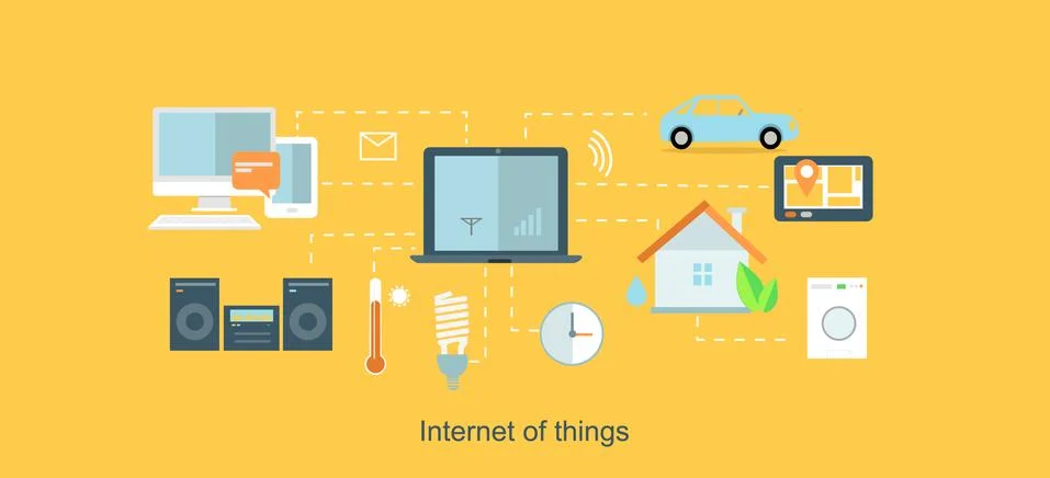 Internet of Things Icon Flat Design Stock Illustration