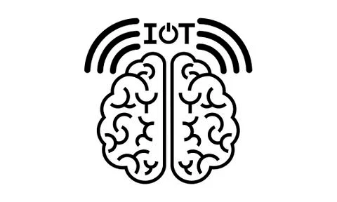 Internet of things icon flat design, black isolated, silhouette on white back Stock Illustration