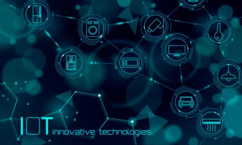 Internet of things icon innovation technology concept. Smart city wireless Ilustración de archivo