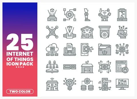 Internet of Things icons collection. technology and digital solutions. flat.. Stock Illustration