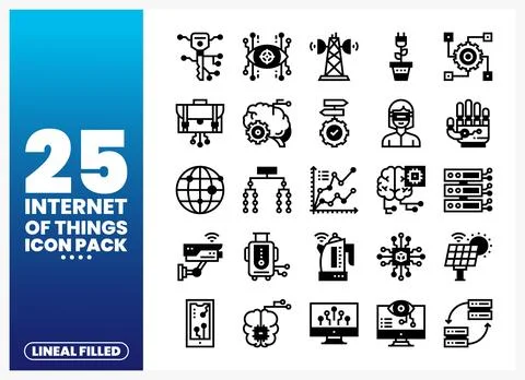 Internet of Things icons for digital innovation and technology concepts 스톡 일러스트