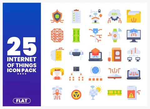 Internet of Things Icons in Flat Design Stock Illustration