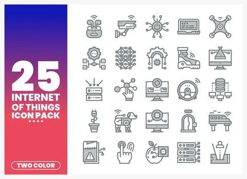 Internet of Things icons in a modern abstract style. showcasing smart techn.. 스톡 일러스트