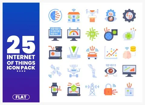 Internet of Things icons for tech projects. graphic design. and digital inn.. Stock Illustration