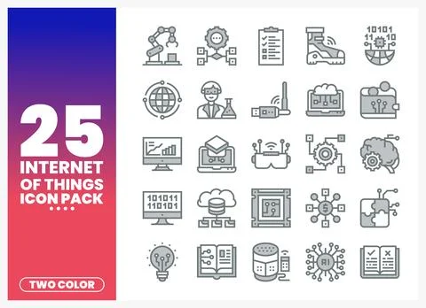 Internet of Things Icons with Technology and Innovation Symbols Illustrazione stock