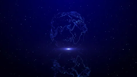 Internet of Things Information Network, Digital HUD Earth moving Stock Footage 338421374