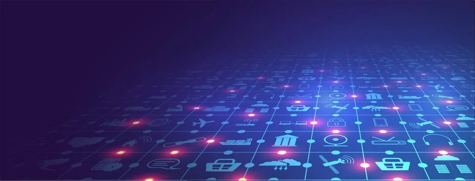 Internet of things IoT and networking concept for connected devices. Spider w Stock Illustration