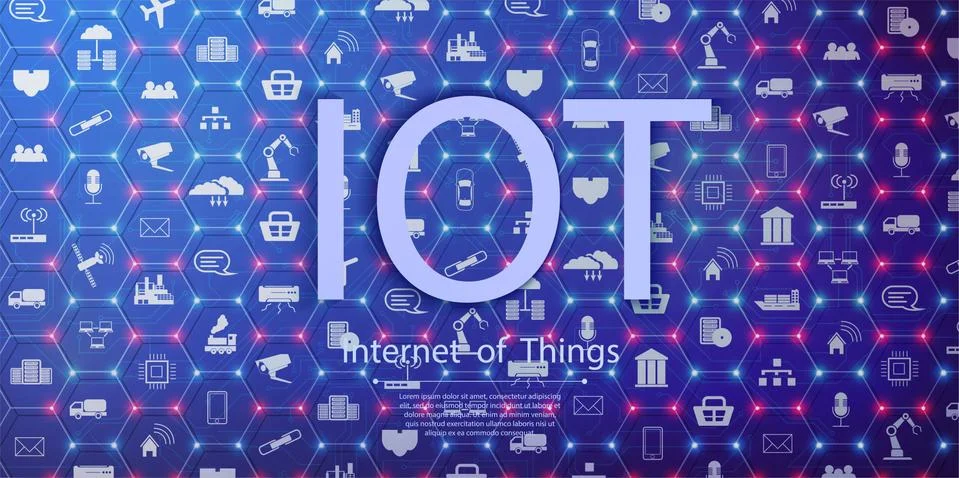 Internet of things IoT and networking concept for connected devices. Stock Illustration