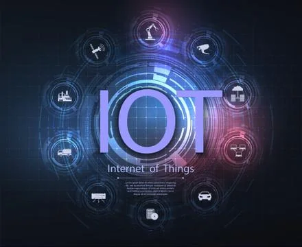 Internet of things IoT and networking concept for connected devices. Spider web Stock Illustration