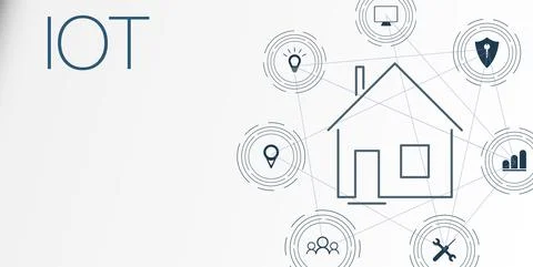 Internet of things IoT and networking concept for connected devices. Stock Illustration