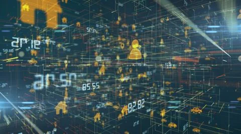 Internet of things IOT big data cloud computing using artificial intelligence Stock Illustration