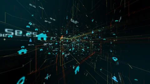 Internet of things IOT big data cloud computing using artificial intelligence Stock Illustration