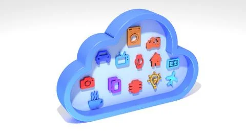 Internet of things IOT cloud symbol on white Stock Illustration