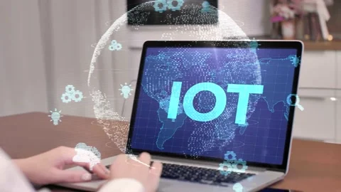 Internet of things - IOT concept. Businessman offer IOT products and solution Stock-Footage 147663834