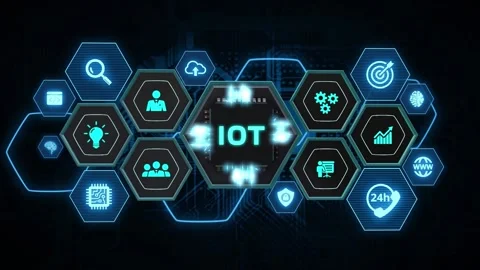 Internet of things - IOT concept. Businessman offer IOT products and solution Stock Footage 153096928