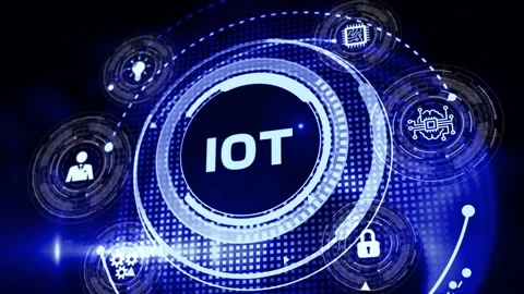 Internet of things - IOT concept. Businessman offer IOT products and solution Stock Footage 155296037
