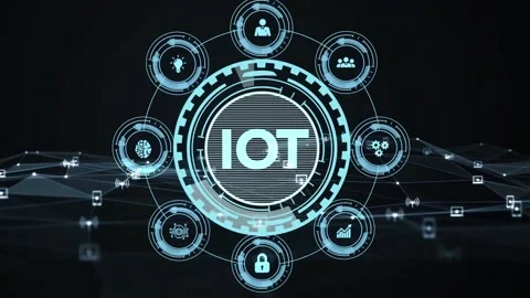 Internet of things - IOT concept. Businessman offer IOT products and solution Stock Footage 160189453
