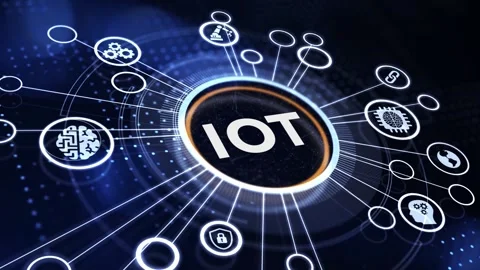 Internet of things - IOT concept. Businessman offer IOT products and solution Stock Footage 185343090