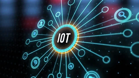 Internet of things - IOT concept. Businessman offer IOT products and solution Stock Footage 199385422