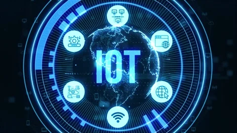 Internet of things - IOT concept. Businessman offer IOT products and soluti.. Stock Footage 237622680