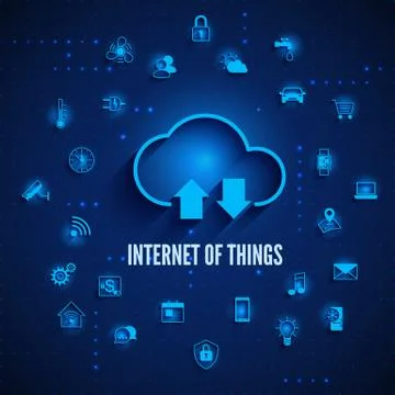 Internet of Things. IOT concept. Cloud and other icons IOT concept. Global ne Stock Illustration