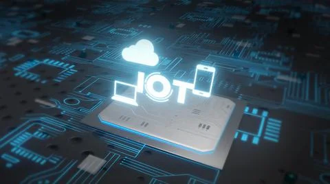 Internet of things IOT concept. IOT products and solutions 3D Illustration Stock Illustration