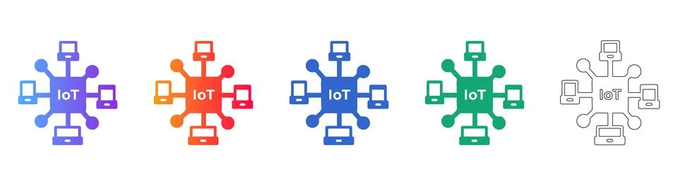 Internet of Things IoT Device Network Icons Stock Illustration