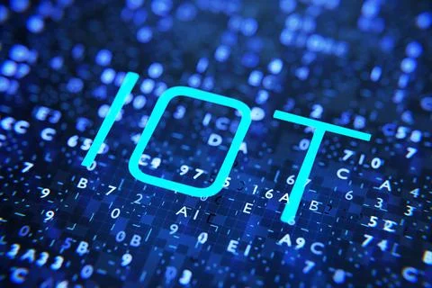 Internet of things IOT , devices and network connection concepts. 3d renderin Stock Illustration