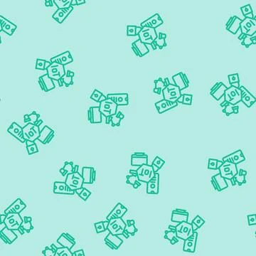 Internet of things iot devices industry 4 line vector seamless pattern Stock Illustration
