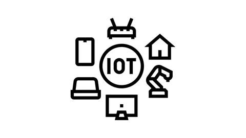 Internet of things iot devices line icon animation Stock Footage 326125580