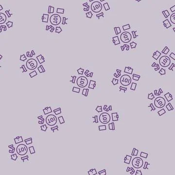 Internet of things iot devices line seamless pattern Stock Illustration