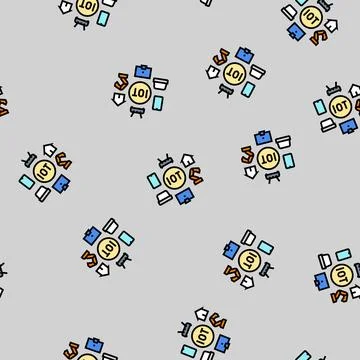 Internet of things iot devices vector seamless pattern 库存插图