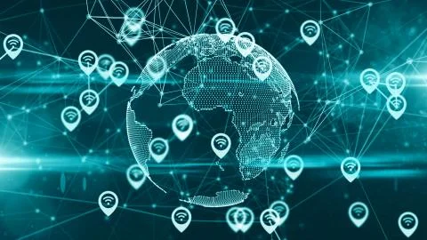 Internet of things IoT fintech cloud computing information technology network イラスト素材