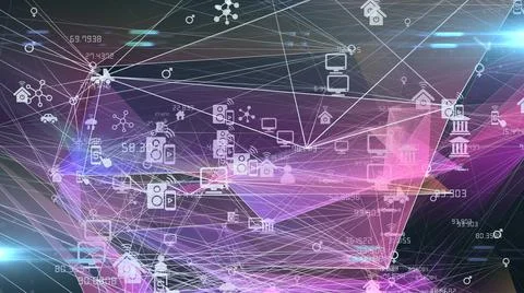 Internet of things IoT fintech cloud computing information technology network 스톡 일러스트