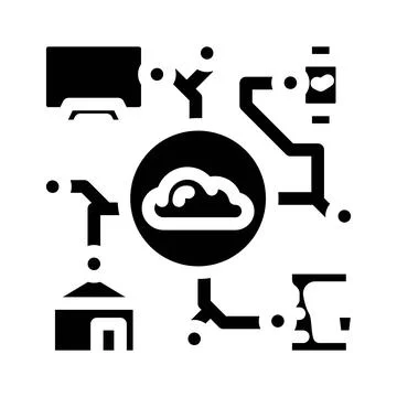 Internet of things iot industry 5 glyph icon vector illustration Stock Illustration
