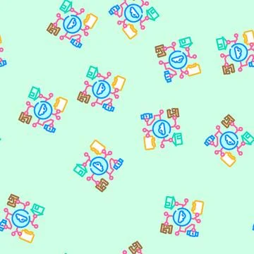 Internet of things iot industry 5 vector seamless pattern イラスト素材