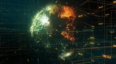 Internet of things IOT mobile data network information technology Ilustración de archivo