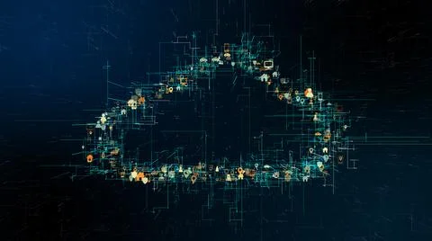 Internet of things IOT mobile data network connectivity information tech Illustrazione stock