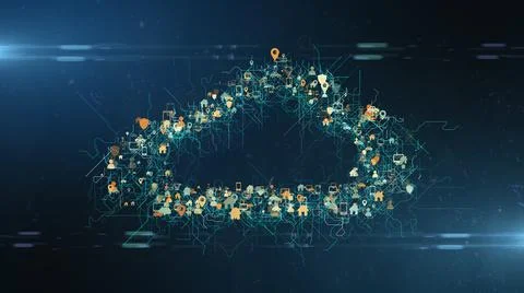 Internet of things IOT mobile data cloud computing network connectivity  Illustrazione stock